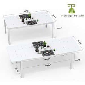 Okak Dining Table Aluminum Patio Extendable Dining Room Table Kitchen Table for Dining Room - 1 of 4