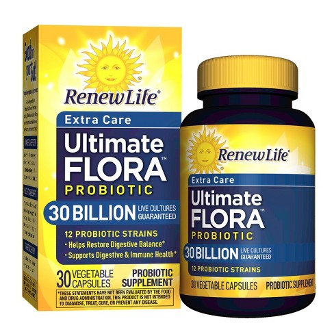 Renew Life Ultimate Flora Probiotic for Extra Care Vegetable Capsules ...