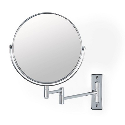 8" Chrome Steel Wall Mounted Double Sided Vanity Mirror