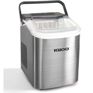 Igloo Self-Cleaning Portable Electric Countertop Ice Maker Machine with Handle, 26 Pounds in 24 Hours, with Ice Scoop and Basket, Stainless Steel - 1 of 4