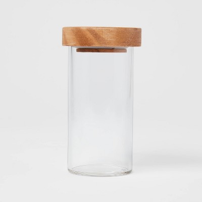 4oz Glass Round Spice Jar with Wood Lid - Threshold™