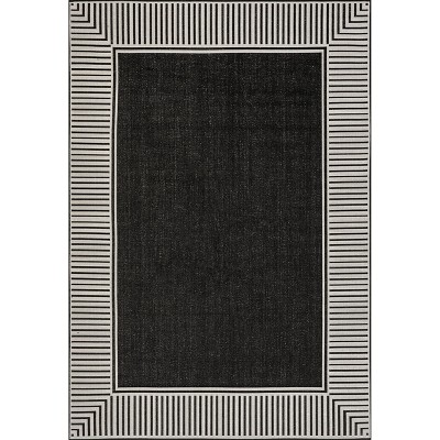 nuLOOM Asha Striped Border Stain Resistant High Traffic Outdoor Area Rug