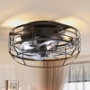 Airsurfer Caged Ceiling Fan with 3 E12 Sockets (Bulbs Not Included), Reversible Blades, Memory Function, Remote & App Control - 3 of 4