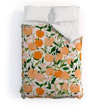 Spring Clementines Polyester Comforter & Sham Set - Deny Designs