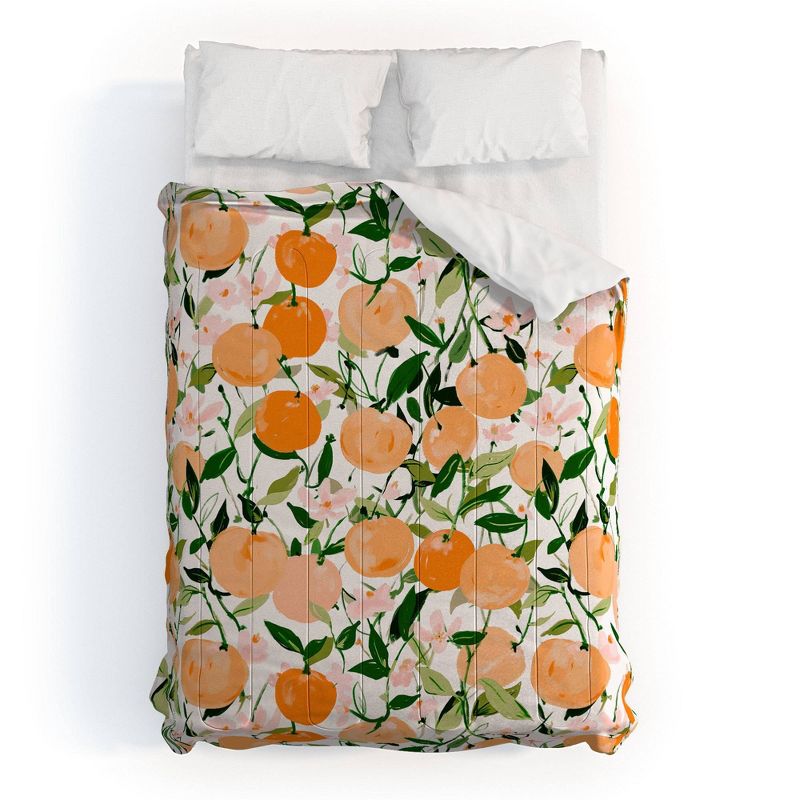 Spring Clementines Polyester Comforter & Sham Set - Deny Designs, 1 of 5