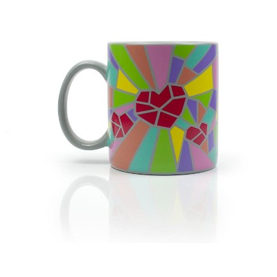 Toynk 2020 Sidewalk Chalk Inspired Mosaic Heart Ceramic Coffee Mug | Holds 16 Ounces