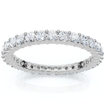 Pompeii3 3/4Ct Diamond Eternity Ring Lab Created Womens Anniversary Stackable Band 14k