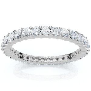 Pompeii3 3/4Ct Diamond Eternity Ring Lab Created Womens Anniversary Stackable Band 14k - 1 of 4