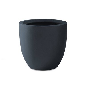 Rosemead Home & Garden, Inc. Kante  Fiberglass and Concrete Indoor Planter Pots Black 16.54" x 16.54" x 15.35" - 1 of 3
