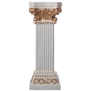 Uniquewise Fiberglass White and Gold Plinth Roman Column Ionic Piller Pedestal Stand for Wedding or Party, Living Room Decor - Photography Props - 1 of 4
