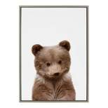 23" x 33" Sylvie Baby Bear Framed Canvas by Amy Peterson Gray - Kate & Laurel All Things Decor