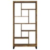 Industrial Bookshelf with Metal Frame and 10 Open Shelves for Living Room or Home Office-3irtyhousy - 3 of 4
