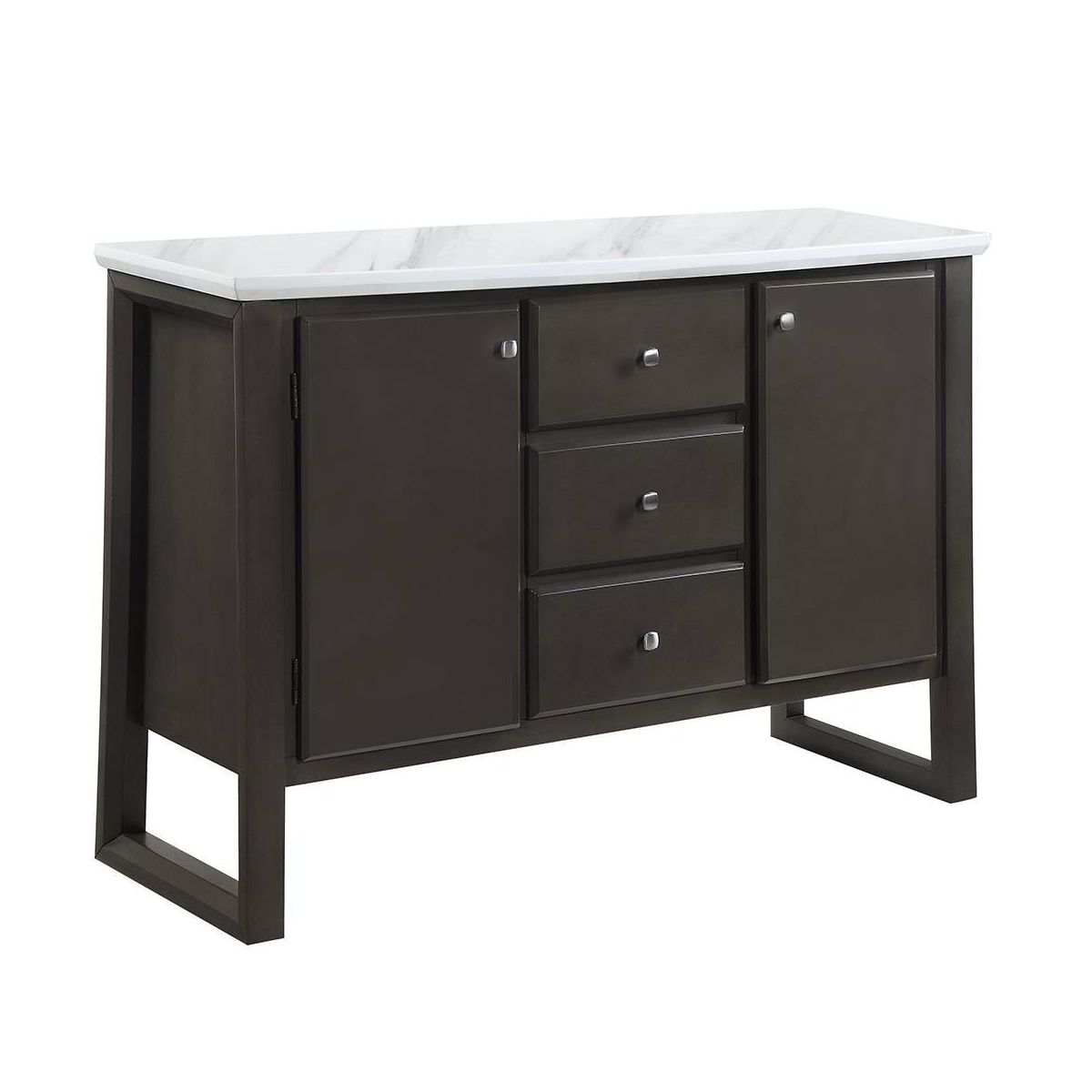 Acme Furniture Madan 54" Kitchen and Dining Cabinets Gray Oak: No Assembly, Wood Composite
