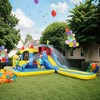 Qaba 6 in 1 Inflatable Water Slide Park, Kids Bounce House with Splash Pools, 2 Slides, Trampoline, Climbing Wall, Cannon, Basketball Hoop - 3 of 4