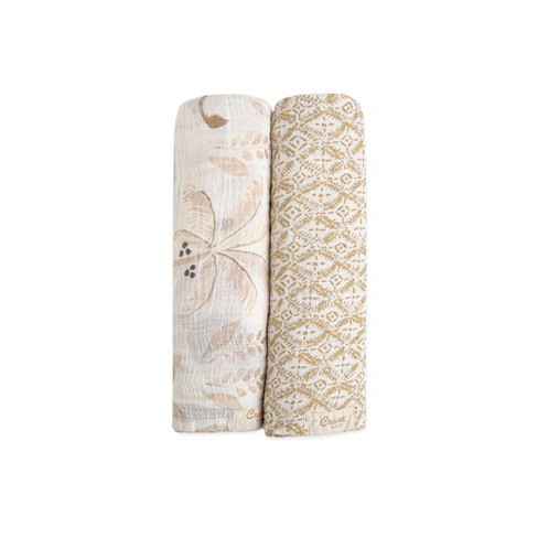 Crane Baby Muslin Jacquard Blanket – 30 X 40 Inches, Copper Moon Phase Design, Nursery & Toddler Swaddle