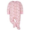 Gerber Baby Girls' Sleep 'n Plays with Mitten Cuffs - 4-Pack - 4 of 4