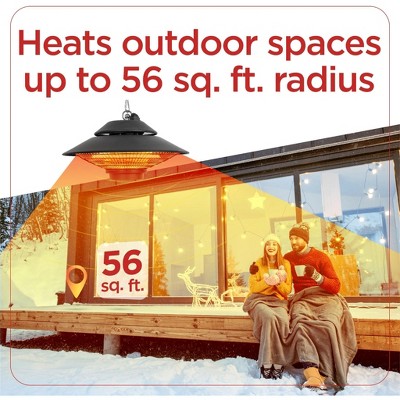Black Electric Ceiling Mounted Patio Heater with Carbon Tube