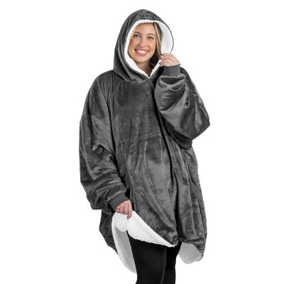Adult Grey Fleece Wearable Blanket By Bare Home : Target