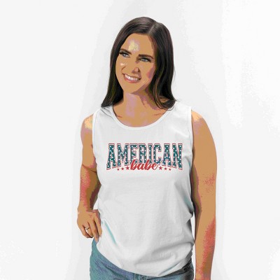 Simply Sage Market American Babe Varsity Garment Dyed Tank