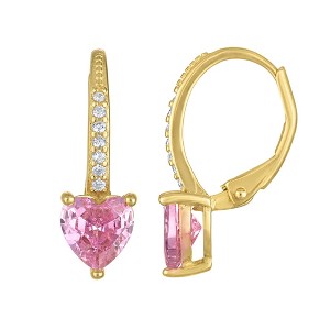 Junior Jewels 14K Gold Over Sterling Silver Created Opal, Cubic Zirconia Drop Earrings - 1 of 2