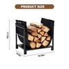 NAYSAYE Heavy Duty Firewood Stand Metal Log Storage Organizer for Indoor Fireplace Outdoor Patio Garden Use, Black, 17.72"*12.6"*16.5" - 3 of 4