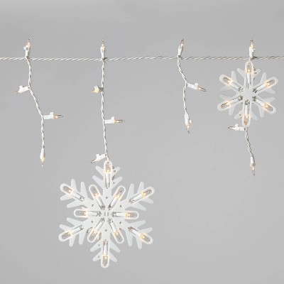 Christmas Incandescent Snowflake Icicle Novelty 150 Lights Clear with White Wire - Wondershop™