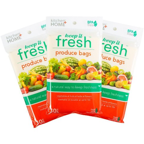 Keep It Fresh Produce Bags - BPA Free Reusable Freshness Green Bags Food