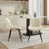 Grungis Faux Leather Kitchen Chairs Set of 2,Mid Century Modern Upholstered Armless Dining Chairs for Dining Room,Living Room,Kitchen - 2 of 4