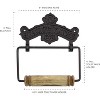 AuldHome Design Farmhouse Cast Iron Toilet Paper Holder; Wall Mount Vintage Decor Style Black TP Hanger - 3 of 4