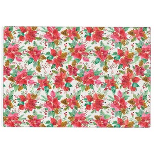 Ninola Design Poinsettia holiday flowersRug - Deny Designs - 1 of 3