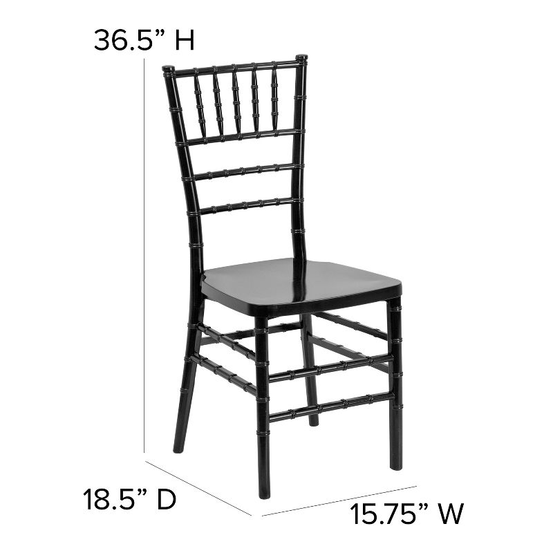 Emma and Oliver 2 Pack PREMIUM Resin Stacking Chiavari Chair, 5 of 12