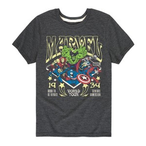 Boys' - Marvel - Avengers Concert Tee Style Short Sleeve Graphic T-Shirt - 1 of 4
