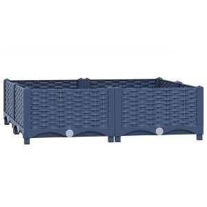vidaXL Raised Bed Light Grey Polypropylene Medium Planters - Blue Grey 31.5" x 31.5" x 9.1" - 1 of 4