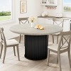 47Inch Round Dining Table for 4-6 People, Black Dining Room Table with Sturdy Waveform Metal Pedestal Base - 2 of 4