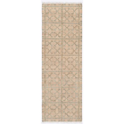 Hauteloom Rice Dusty Sage Fringed Jute Carpet
