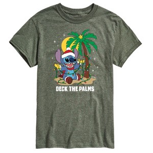 Men's - Lilo and Stitch - Deck the Palms Christmas Short Sleeve Graphic T-Shirt - 1 of 4