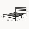 Okak Full Size Bed Frame, Full Size Platform Bed Frame with Rustic Vintage Wood Headboard, Strong Metal Slats Support Mattress Foundation - 3 of 4