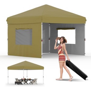 Nasitip 10x10 Pop Up Canopy Tent-Outdoor Canopy tz Set Up Heavy Duty Commercial Instant Tent Shelter, 3-Sidewall - 1 of 4