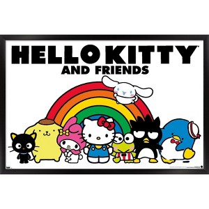 Trends International Hello Kitty and Friends: 21 Core - Group Rainbow Framed Wall Poster Prints - 1 of 4