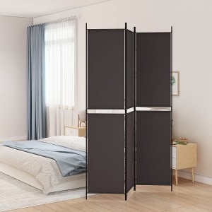 VidaXL 3-Panel Room Divider Brown 59.1 in.x86.6 in. Fabric - 1 of 4