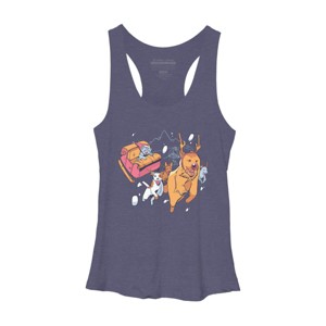 Women's Design By Humans Christmas santa cat By ArtStyleAlice Racerback Tank Top - 1 of 3