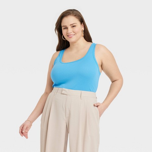 Essential Long Length Tank Top - Sky Blue