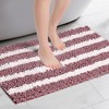 Unique Bargains Bathroom Striped Absorbent Chenille Non-Slip Machine Washable Plush Floor Mats - 2 of 4