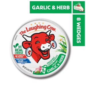 The Laughing Cow Garlic & Herb Spreadable Cheese - 5.4oz/8ct - 1 of 4