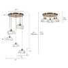 LNC Ranunculus Gold Modern Luxury Glass Chandelier/Island Light,17.7in/22in/44.5in - 3 of 4