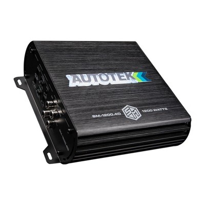 Autotek 1200 Watt 4 Channel Car Audio Amplifier, High Output Class D Mono Bridged 4 Ohm Stable Input, Street Machine, SM-1200.4D, Black