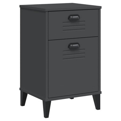 vidaXL Bedside Table Anthracite grey Engineered wood, plastic Standard