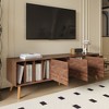 70.8 Inch Walnut Modern TV Stand Media Console Table for TVs up to 80 Inches with 5 Solid Wood Legs for Living Room Bedroom - 3 of 4