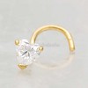 Jewelry Avalanche 22G 14K Gold Heart-shape Moissanite Nose Screw Nose Stud - 3 of 4