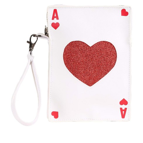 White purse discount with red hearts